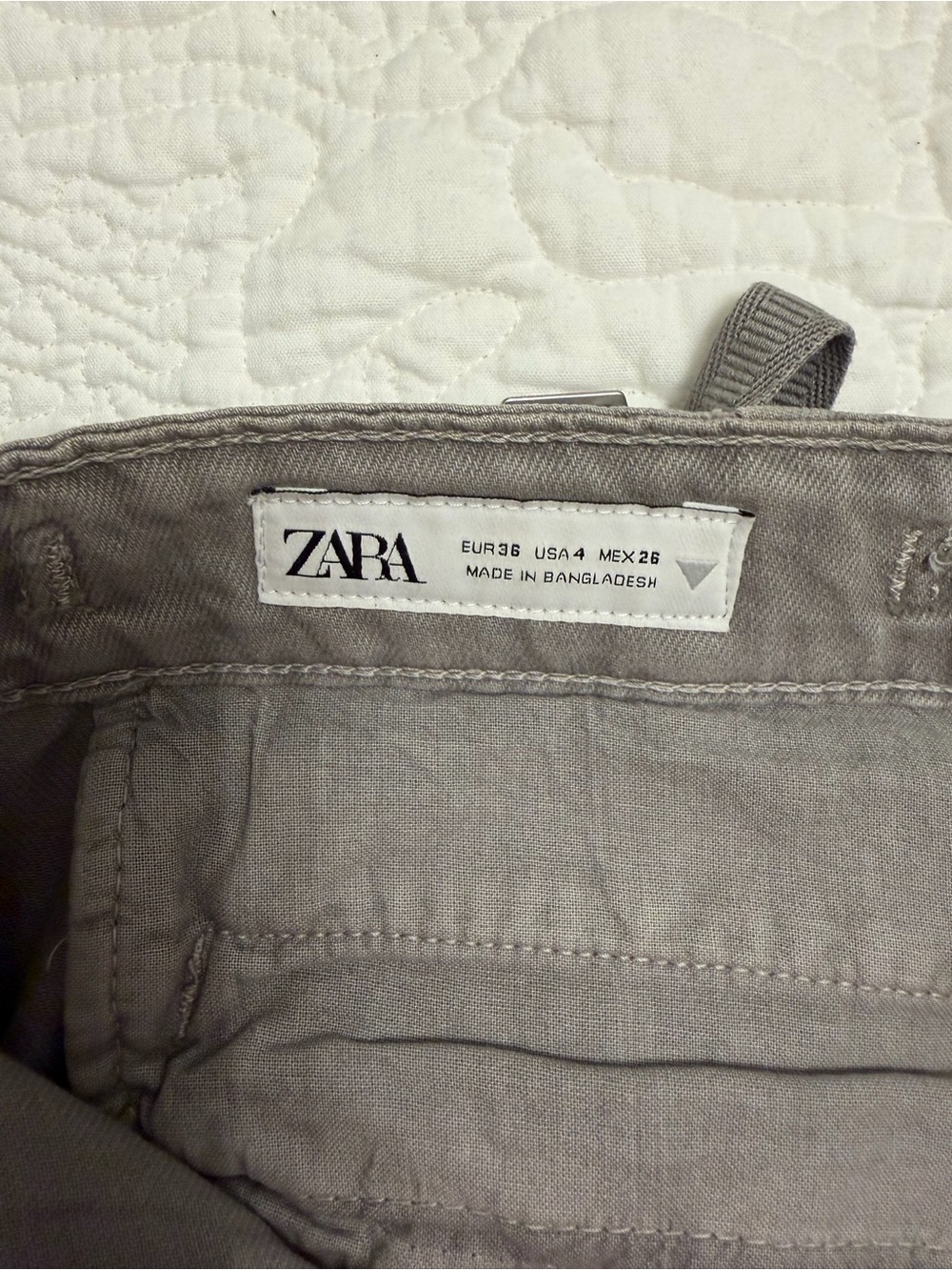 Zara Gray Straight-Leg Cargo Trousers - Picture 7 of 7